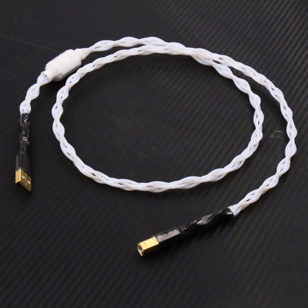 Чистый серебряный декодер, hifi fever USB(A-B) линия, DAC кабель для передачи данных 1 м аудио usb, кабель Hi-Fi