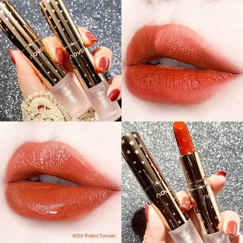 

Novo Raincoat Lipstick Galaxy Solid Color Waterproof and Colorfast Lasting Makeup Transparent Texture Matte Matte
