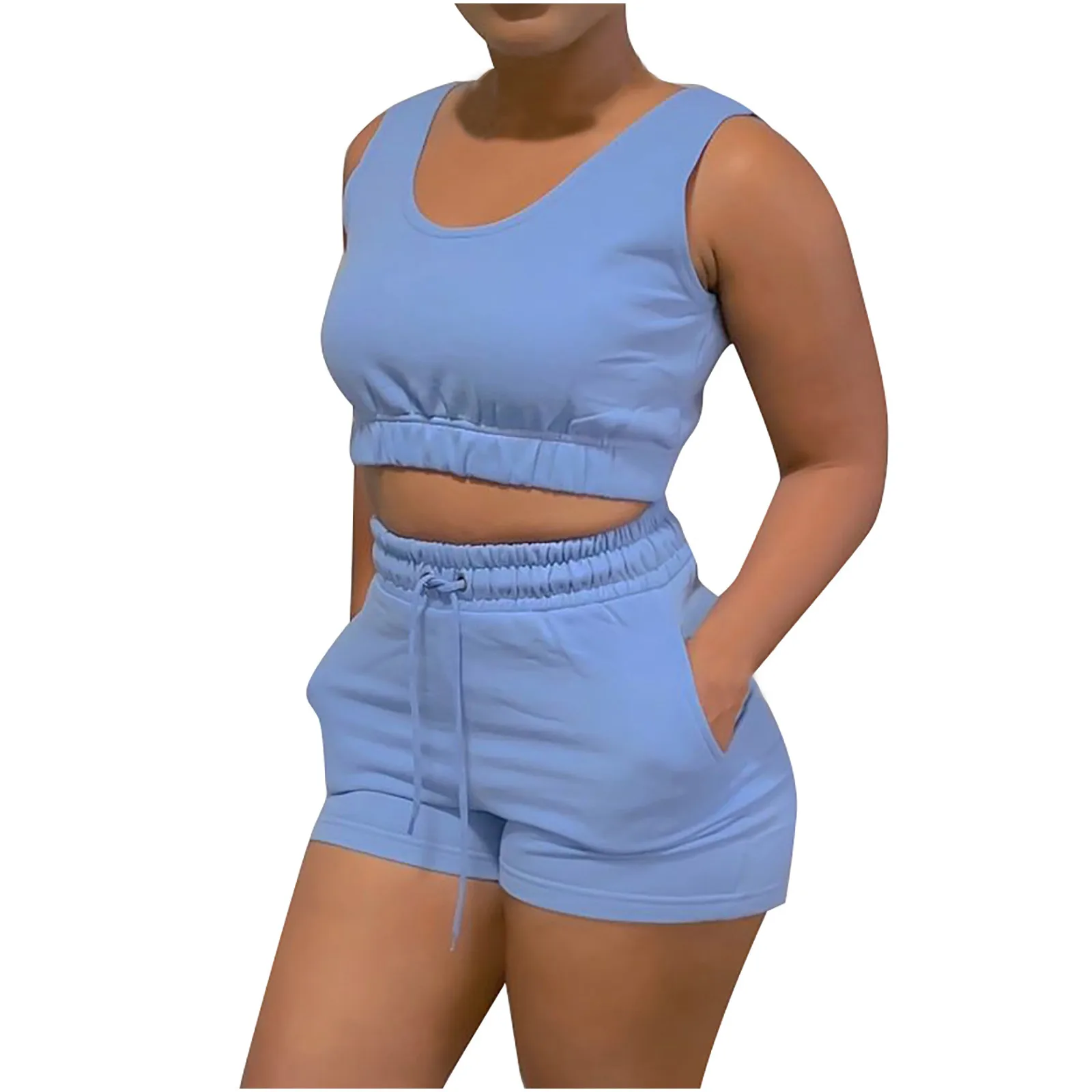 Women Two Piece Set Bra Crop Top Shorts Suit Sexy Streetwear Sporty Tracksuit SummerTank Top Shorts Casual Suit conjuntos mujer 2