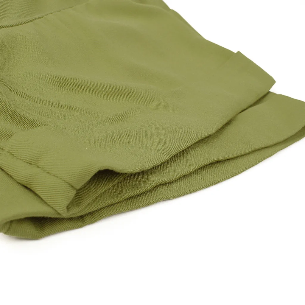 Jaycosin Fashion Summer Women Casual Solid V-Neck Button Wild Stylish Short Sleeve Comfortable Playsuit Casual Short Jumpsuit311