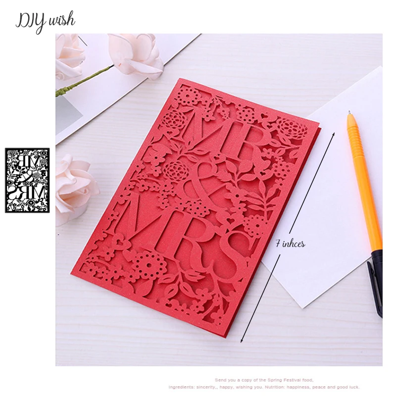  MR&MRS Wedding Invitations Die Cuts for Card Making Metal Cutting Dies New 2019 for Scrapbooking Pa - 4.00006E+12
