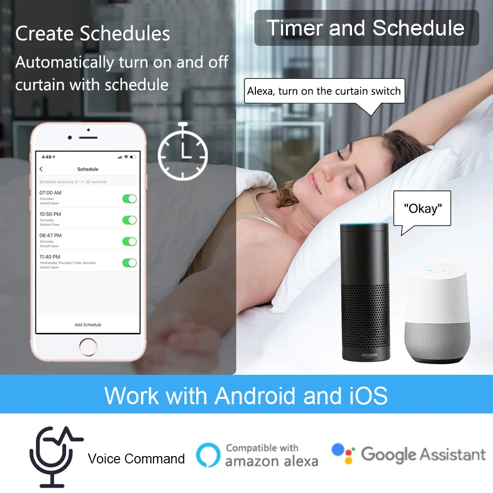  Tuya Smart Life WiFi Curtain Blind Switch for Roller Shutter Electric motor Google Home Alexa Echo  - 4000241037954