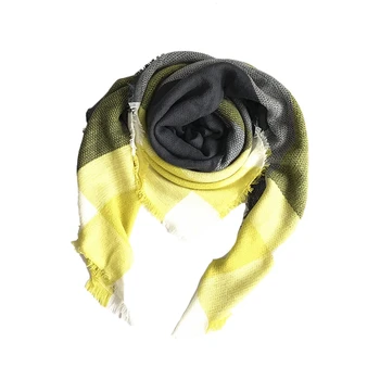 

Women Scarf Plaid Winter Warm Scarves Triple-Cornered Knitted Neck Shawls and Wraps Female Blanket