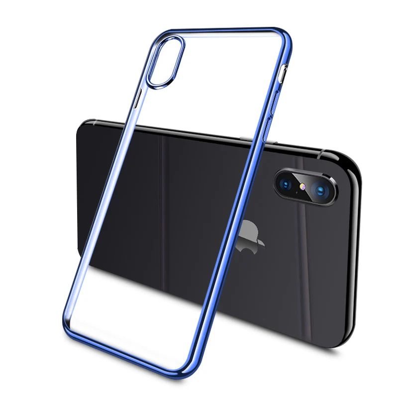 Мягкий прозрачный чехол для iPhone 7 8 Plus X XS XR MAX 10 6 6s Роскошная Прозрачная