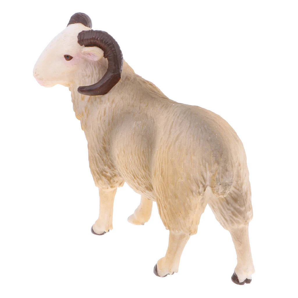 Realistic Bighorn Sheep Farm Animal Model Figure Toy for Kids Toddlers, Home Decor, Collectible