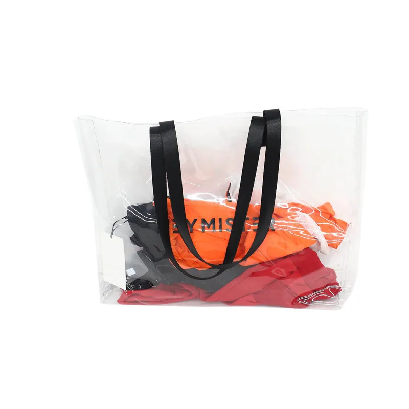 2021 Transparent PVC Handbag beach Shoulder bag Women New Trend Tote Hot Sale Jelly Color Plastic Clear Bag Large capacity