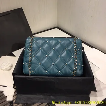 

Top women's CF flap bag Luxury designer leather Shoulder Crossbody Bags Pearl decoration