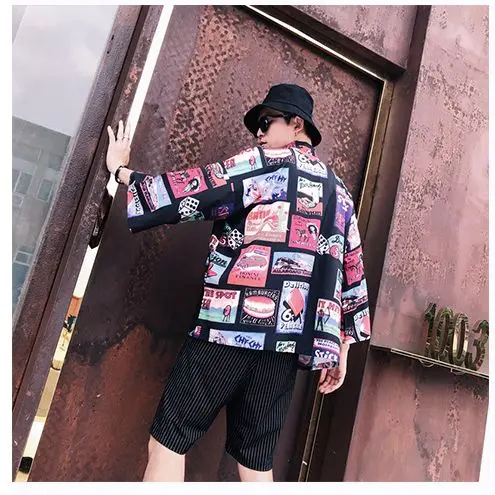 

2019 Traditional japanese kimono yukata women and man japanese Short Robe Loose kimomo japanese cardigan kimono japones haori