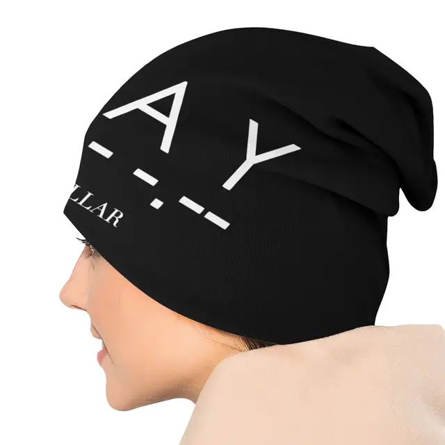 Stay warm in style with the Interstellar S T A Y Morse Code Cap Vintage Ski Skullies Beanies Hat