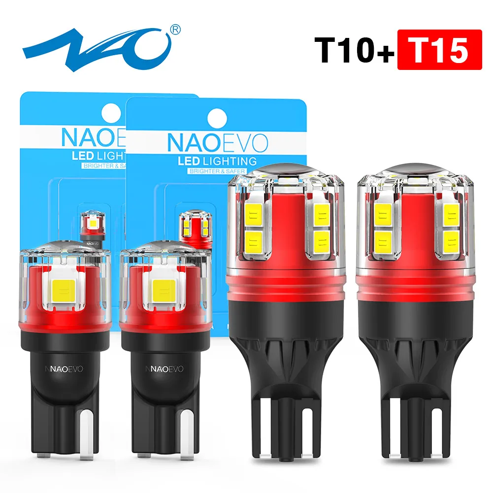 NAO T10 W5W светодиодный автомобильный W16W T15 T16 5W5 12V 24V PY21W BAU15S T25 3157 задний светильник