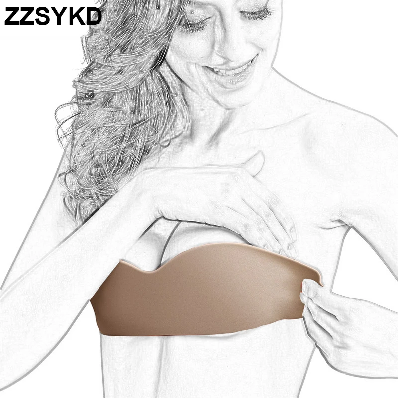 

Invisible Silicone Women Strapless Bra Sexy Push Up Adhesive Fly Bra Ladies Wireless Sticky Breast Lift Tape Wedding Party Bra