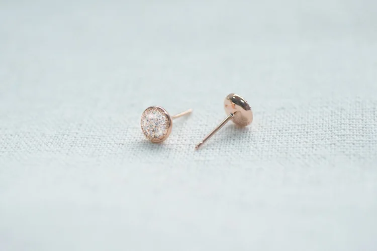 Подлинные 925 пробы серебряные серьги-гвоздики, прозрачные CZ& розовое золото для женщин, модные ювелирные изделия из стерлингового серебра