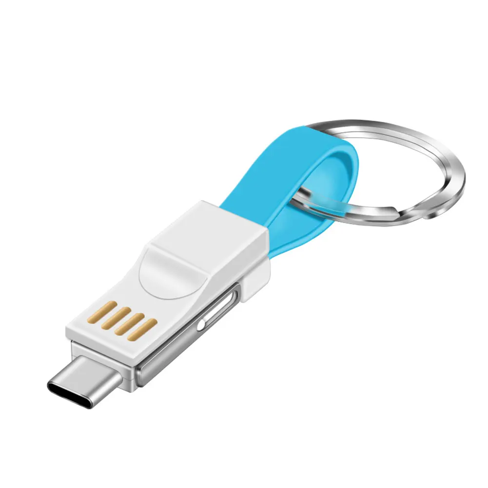 3 в 1 СВЕТОДИОДНЫЙ модуль панели управления usb type C кабель освещения для iPhone XR X samsung HUAWEI 2A мини зарядное устройство для ключей зарядный кабель - Цвет: Синий