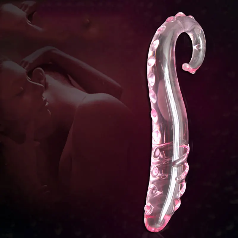 hh020 Glass plug sea horse anal Tentacle Dildo (10)