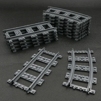 

Bricks City Train Track Rail Straight Rails Curved Rails Figures Technic Accessories Building Blocks Toys Creator MOC Parts Bulk