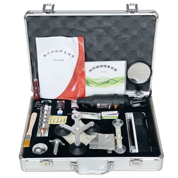 

Automobile glass repair tool set front windshield crack damage cow eye resin drill bit glue injector