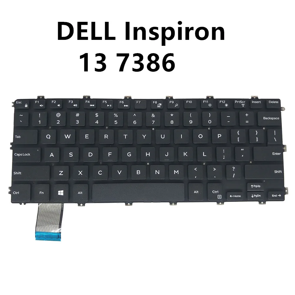 US UK Backlit Keyboard for Dell Inspiron 13 14 15 7386 7586 7490 English Black with Backlight 06CY26 0VGR8N 0C1PRN Original | Компьютеры и