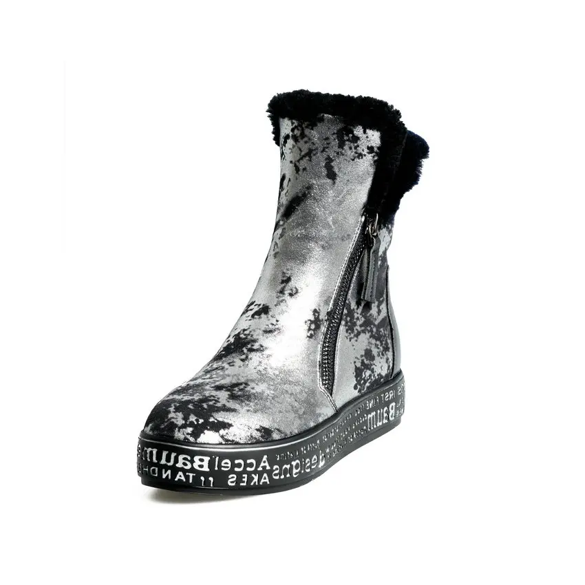 ANMAIRON/ г. Зимние ботинки на молнии с круглым носком женские ботильоны из натуральной кожи модные теплые женские зимние ботинки на плоской подошве, размер 34-39