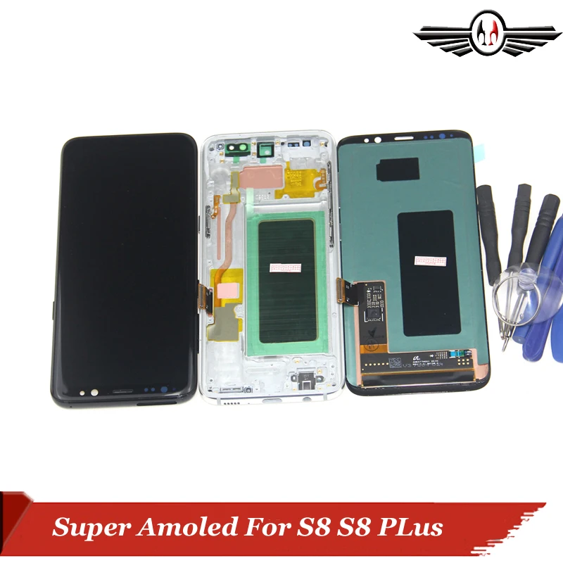 S8 S8plus экран дисплея для SAMSUNG Galaxy Замена LCD сенсорный дигитайзер сборка G950F G955 сжечь