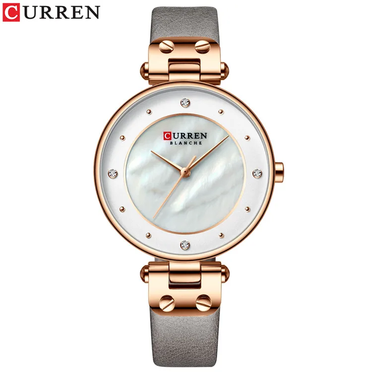 L rose white CURREN часы женские роскошные брендовые для женщин нарядные кварцевые наручные часы кожаные водонепроницаемые женские часы девушка часы Relogio Feminino - Цвет: L rose white
