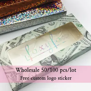 

Wholesale 50/100pcs Packing box for eyelash blank eyelashes package Multicolor paper box Eyelashes DIYflash packing box makeup