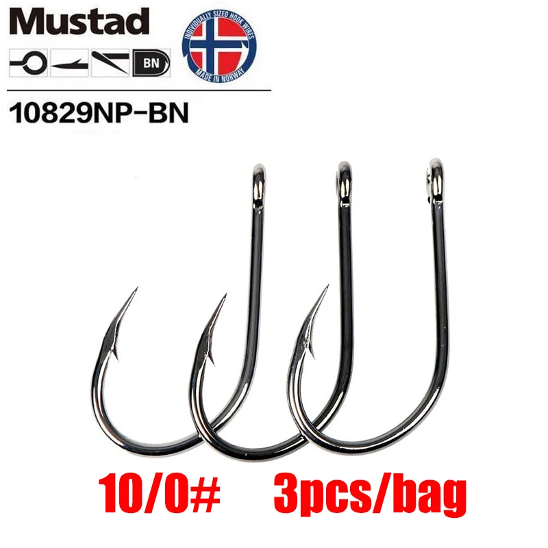 10-0 Mustad Norway происхождения для морской рыбалки джиг крючок приманки сельди Осетровые рыболовные крючки, 6-12/0#, 10829NP-BN - Цвет: 10-0