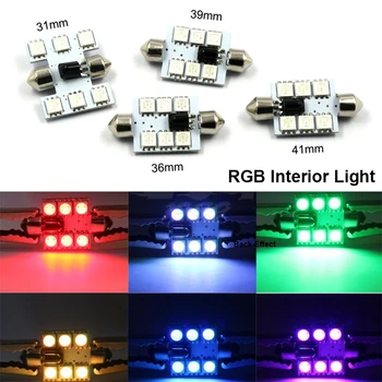 

1Set Car C5W Festoon 31/36/39/41mm For Renault Megane 2 3 Duster VW Touran Passat B6 Golf 7 T5 T4 Fiat 500 RGB LED Trunk Lamp