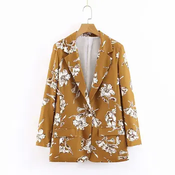 

Womens Spring Autumn Floral Ladies Stylish Flower Printed Chic Casual One Button Slim Suit Coat Jacket Blazer Outwear