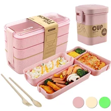 Food-Storage-Container Lunchbox Bento-Boxes Wheat-Straw Microwave Healthy-Material Dinnerware