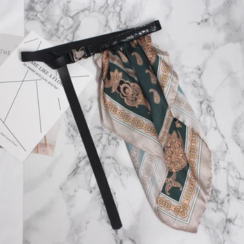 

TVVOVVIN Pu Leather Adjust Silk Scarf Long Belt Accessories Personality Women New Fashion Tide All-match Autumn Winter2019 B485