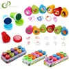 10pcs/Set Children Toy Stamps Cartoon Animals Fruits Kids Seal For Scrapbooking Stamper DIY Scrapbook Cartoon Stamper Toys 1