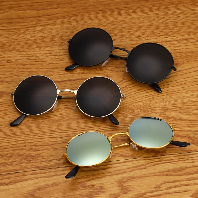 Ностальгические ретро круглые солнцезащитные очки для мужчин и женщин, металлическая оправа, солнцезащитные очки для вождения, цветные светоотражающие очки UV400