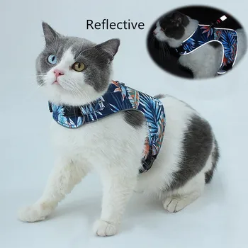 

Reflective Cat Harness Leash for Walking Cat Traction Rope Vest-type Cat Chest Strap Anti-break Free Walking Cat Buckle Fashion