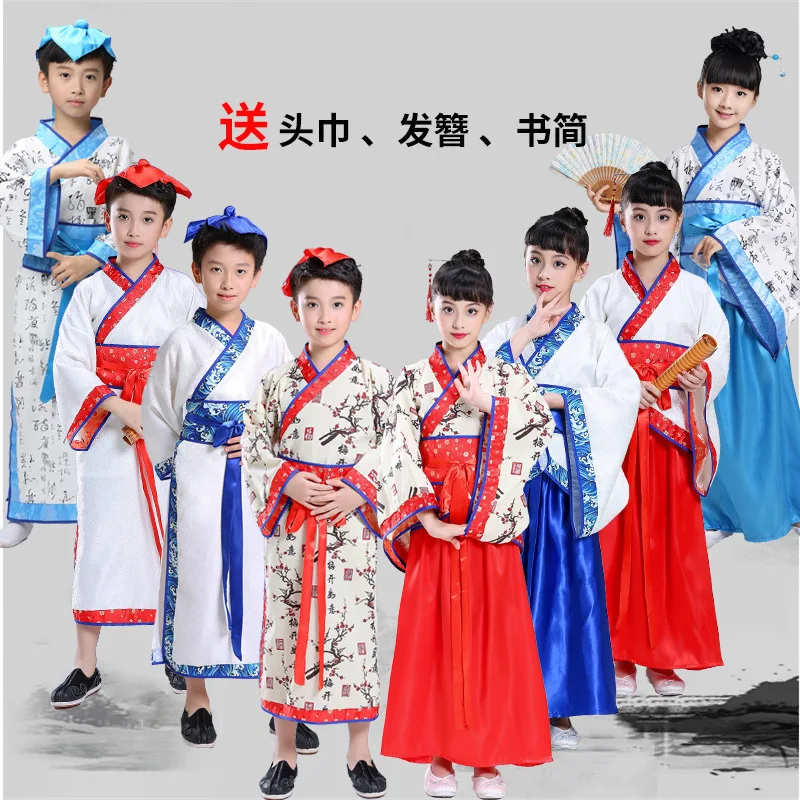 

Children Ancient Costume Boy Attendant at School Chinese Clothing Chinese Culture Clothing Chinese-style Three Character Classic