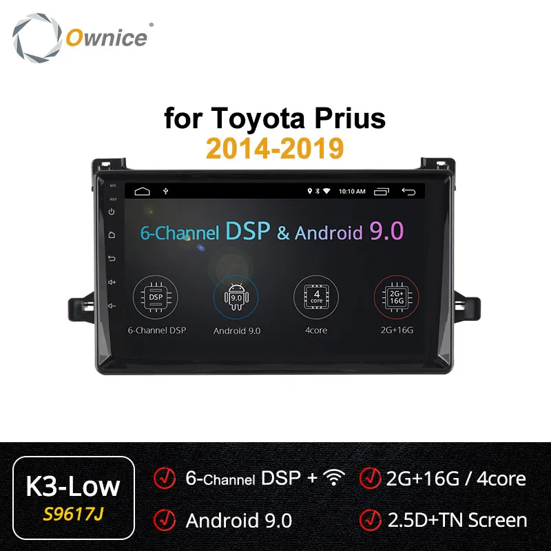 Ownice k3 k5 k6 Android9.0 Автомобильный плеер радио gps 360 панорама авто стерео для Toyota Prius 4G LTE DSP оптический - Color: S9617 K3  LOW