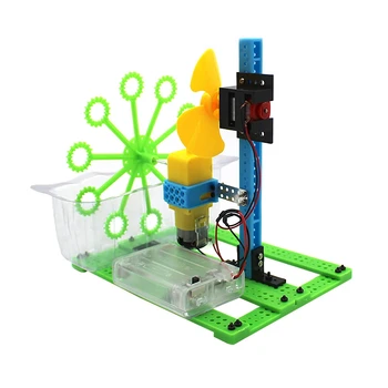 

DIY Assembly Bubble Machine Homemade Electric Toy Science Experiment Kit for Children Student Toy