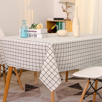

2020 Nordic Style Tablecloth Black and White Checkered Table Linens Checkered Table Cover for Resistant Dining Room