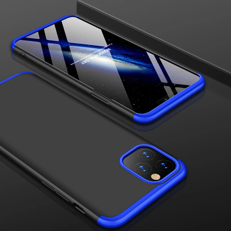 Чехол для iPhone 11 Pro Max Series, роскошное защитное кольцо, противоударный чехол для iPhone 11 pro max Edge, чехол s - Цвет: blue black