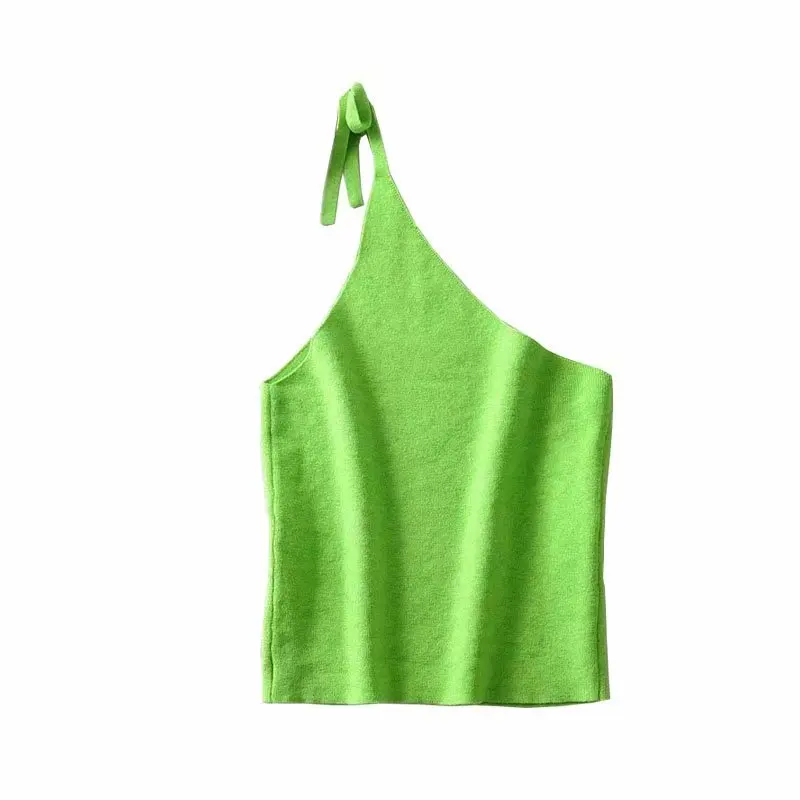 T64 green Bazaleas уличная боковая Корректирующая лента Женская майка Базовая зеленая Женская майка повседневная укороченная Топ Прямая - Цвет: T64 green