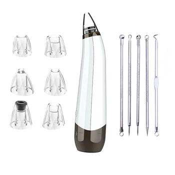 

6 In 1 Salon Extractor Acne Pore Cleaner Handheld USB Rechargeable Portable Vacuum Suction Skin Care Electric Blackhead Remover