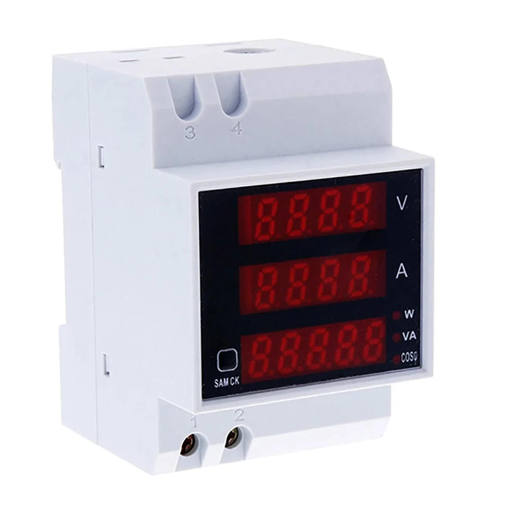 Многофункциональный цифровой счетчик на D52 2048 DIN rail 80 300 В переменного тока 0 100A с