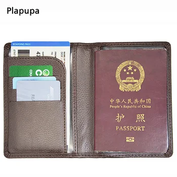 

Men&Women's Business Passport Organizer Wallet Artificial PU Leather Passport Cover with Card Holder Customize name/logo/emblem