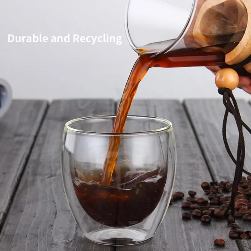 NEW Heat Resistant Glass Coffee Pot Coffee Brewer Cups Counted Coffee Maker Barista Percolator