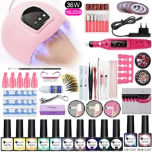 Ur Sugar набор для ногтей 26 шт. набор гель-лаков для ногтей комплект УФ-светодиодный светильник для маникюра отмачиваемый Гель-лак набор для дизайна ногтей сушилка машина инструмент