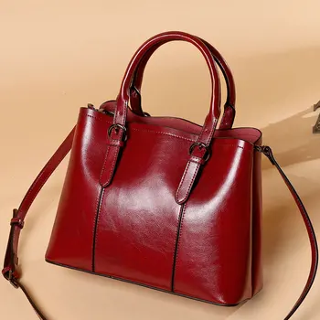 

2020 New Genuine Leather Women's Bag Cowhide Women's Large Capacity Tote Bag Portable Shoulder Bag Mummy Bag