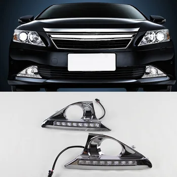 

For Toyota Camry 2011-2014 Car Styling 2pcs 12V High Power 6W 8 LED DRL Daytime Running Light Fog Warning Lamp With Yellow