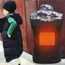

Children's Heated Vest Winter Jacket USB Charging Warm Vest Kids Thermal Electric Heating Waistcoat Winter Outdoor Thermal Coat