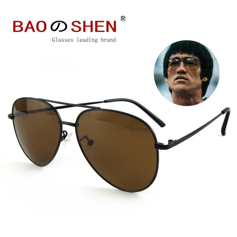 

Vintage Sunglasses Anti-Dazzling Sun Mirror Toad Mirror Driving Dedicated Brown Lens Bruce Lee Classic Glasses
