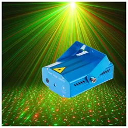 Miniproyector láser LED R & G, dispositivo con enchufe europeo, ajuste de efectos de iluminación de escenario, DJ, Disco, KTV, Club, fiesta, boda, equipo de Dj