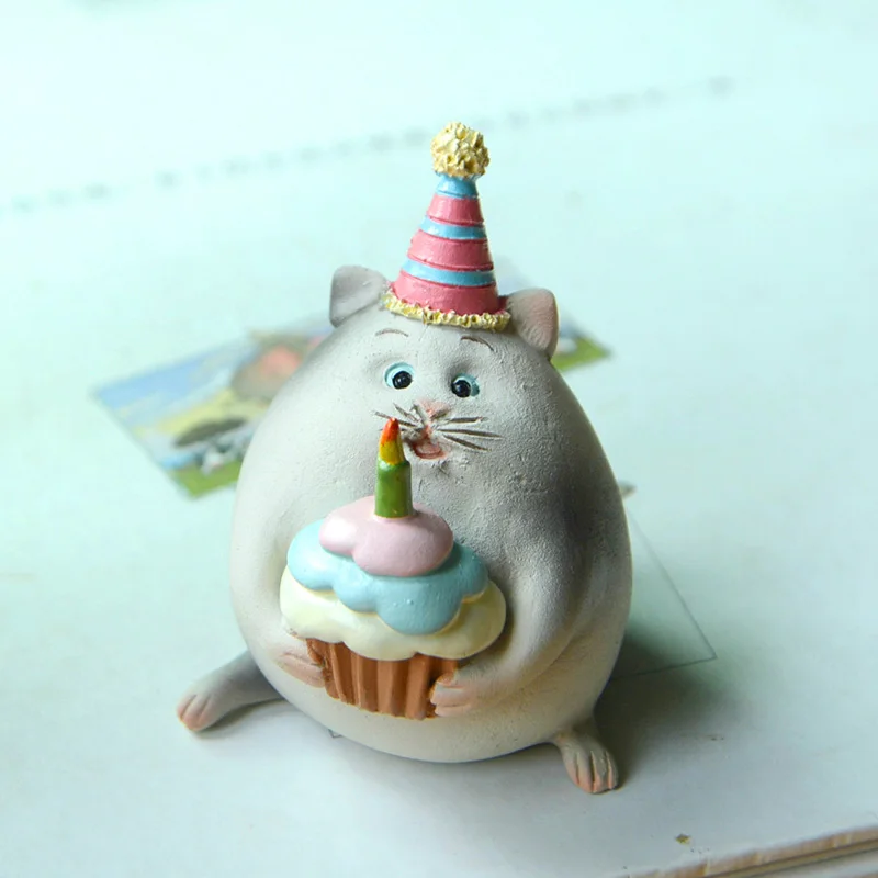 Cute Simulated Cat Ornaments Animal Action Figures Kawaii Room Decor Gifts for New Year 2022 Kitten Figurines for Interior